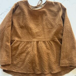 Madewell Textured Tan Blouse